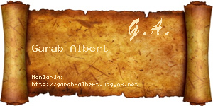 Garab Albert névjegykártya